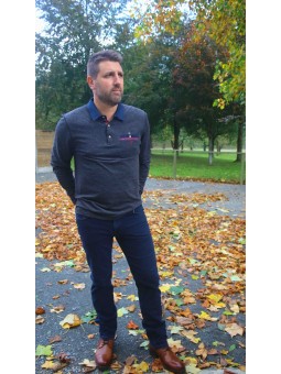 POLO ML DIEGO - GRIS FONCE