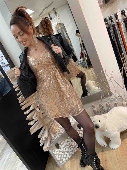 ROBE A SEQUINS - ROSE