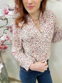 Blouse en voile fleurie