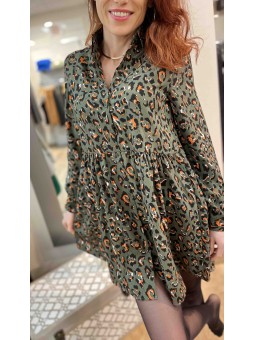 Robe chemise à imprimé animal