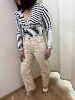 Jean droit taille haute