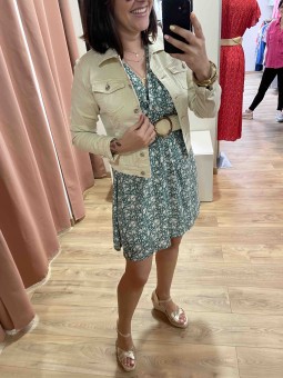Veste en jean beige