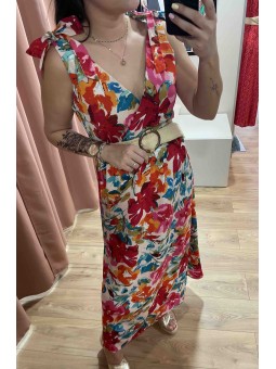 Robe longue multicolore