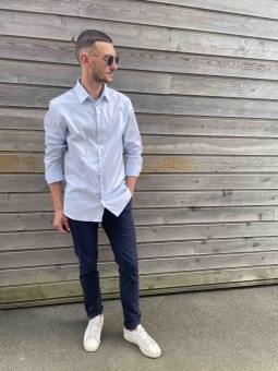 CHEMISE SLIMETHAN - BLEU