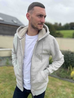 VESTE TEDDY - GRIS