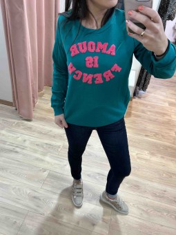 SWEAT AMOUR IS FRENCH - VERT