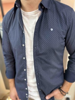 CHEMISE ML LORGUE - MARINE