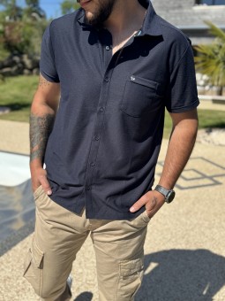 CHEMISE MC LETUM - MARINE