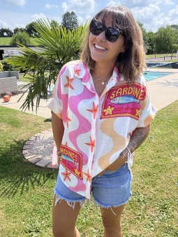 CHEMISE MC SALSA - ROSE
