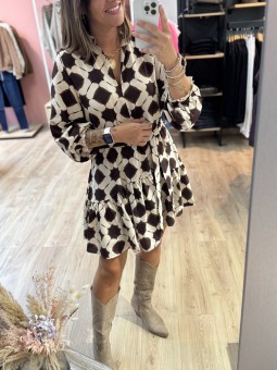 ROBE ORIANE - MARRON BRUN