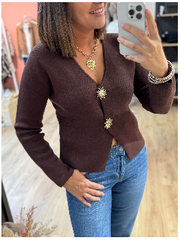 PULL LAURENA - MARRON BRUN