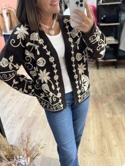 GILET BIANCA - MARRON BRUN