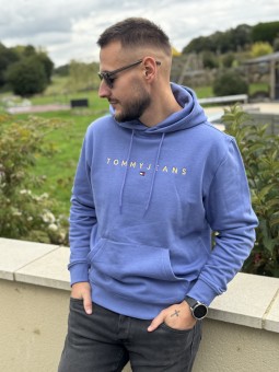 HOODIE LINEAR LOGO - BLEU