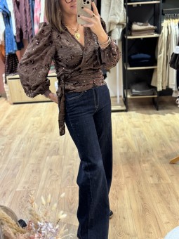 BLOUSSE ARIANA - MARRON BRUN