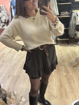 JUPE SHORT LOUMEA - MARRON...