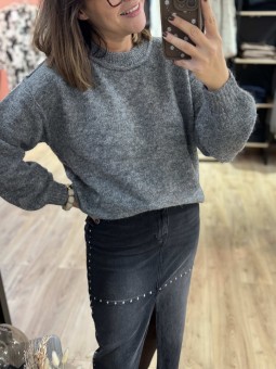 PULL JULIENNE - GRIS FONCE