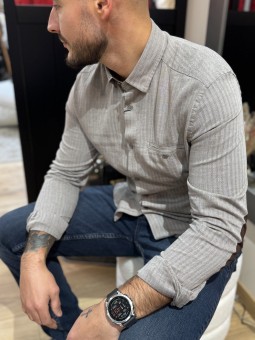 CHEMISE ML LAMIA - MARRON BRUN