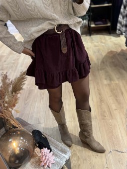 JUPE SHORT LOUMEA - PRUNE