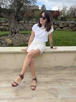 JUPE SHORT TINA - BEIGE