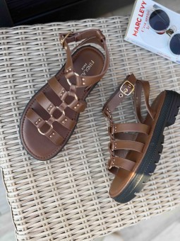 SANDALES SOUHILIA - MARRON...