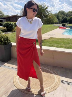 JUPE OLIVIA - ROUGE