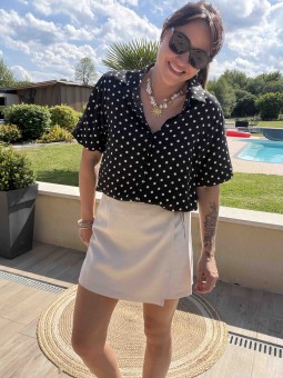 JUPE SHORT CLAUDIA - BEIGE