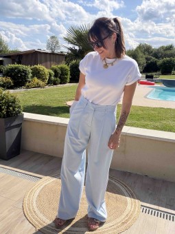 PANTALON XELIS - BLEU CLAIR
