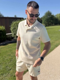 POLO MC WAFFLE - BEIGE