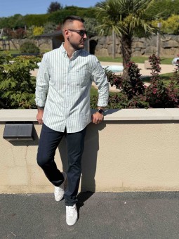 CHEMISE REG STRIPE - VERT