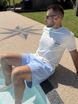 SHORT FLAG BEACH - BLEU CLAIR