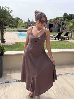 ROBE LONGUE AGGRON - MARRON...