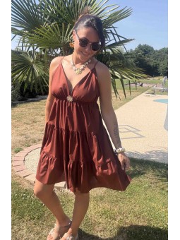 ROBE GLORIA - MARRON