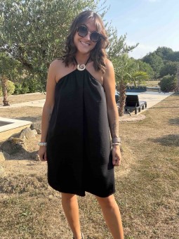 ROBE COQUILLAGE - NOIR