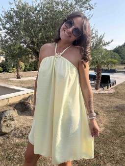 ROBE COQUILLAGE - JAUNE