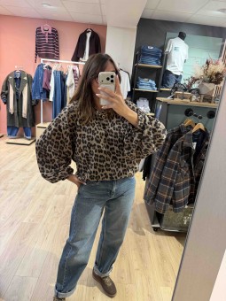 SWEAT LEO - MARRON