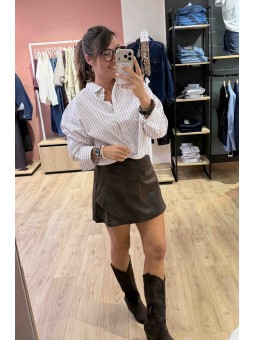 JUPE SHORT PAOLA - MARRON BRUN