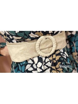 CEINTURE EN DAIM - BLEU