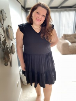 ROBE TRAPEZE A VOLANTS