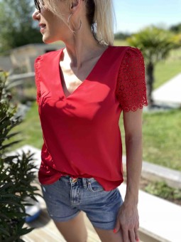TOP AURORE - ROUGE